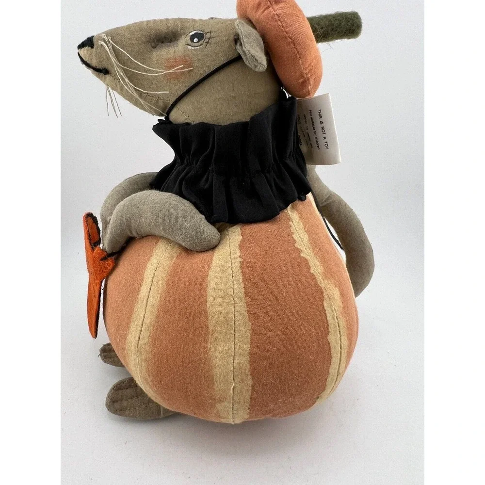 Halloween Primitive‎ Vintage Stuffed Pumpkin Mousse Sand Filled Base